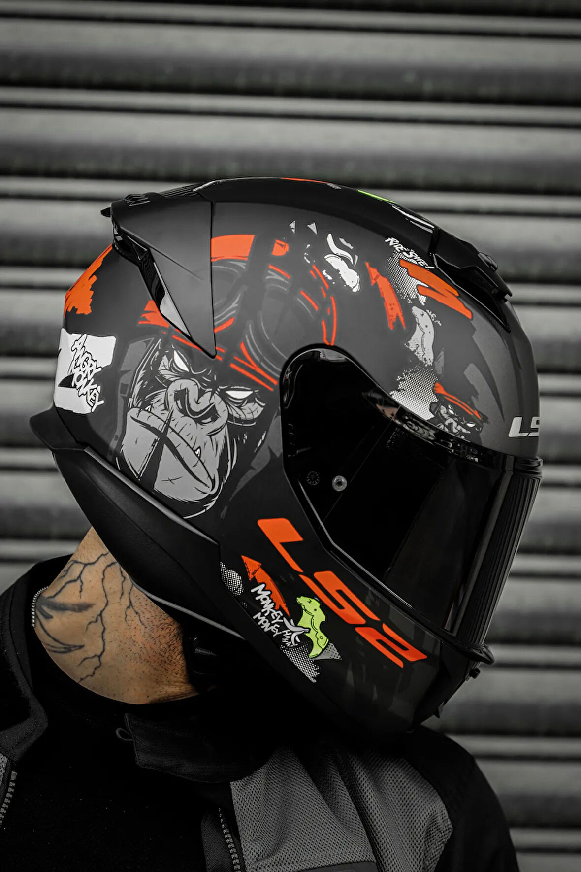 STREAM 2 ANGRY MONKEY MAT SİYAH-KIRMIZI KASK