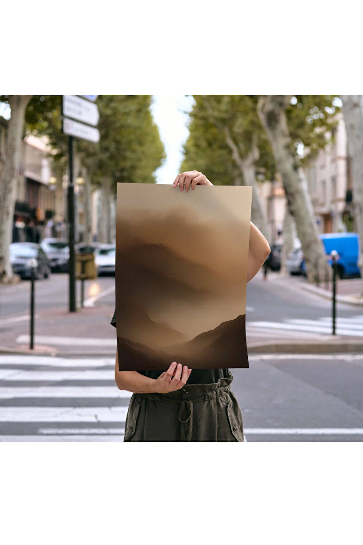 Çerçevesiz Poster Dijital Baskı Soyut " Pus" - 50x70