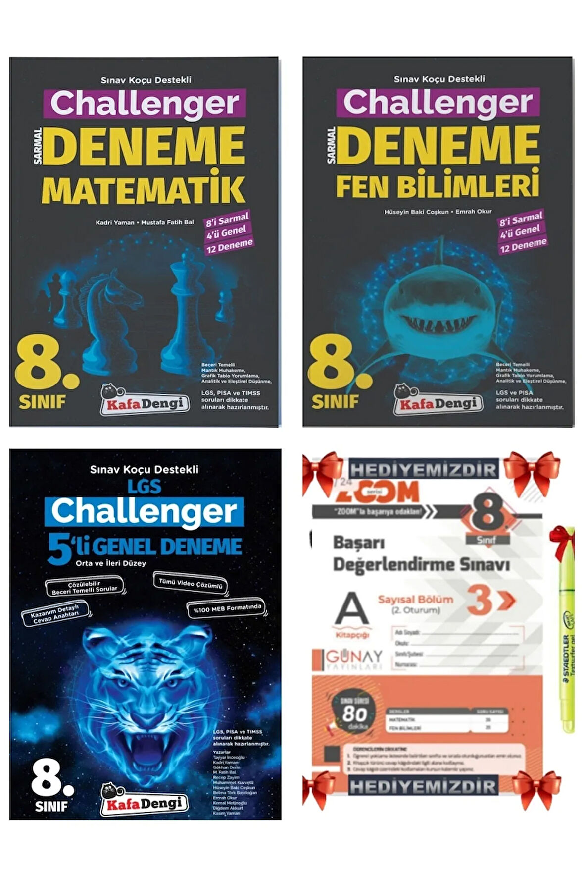 Lgs 8. Sınıf Challenger 5'li Genel Matematik Fen Deneme Set