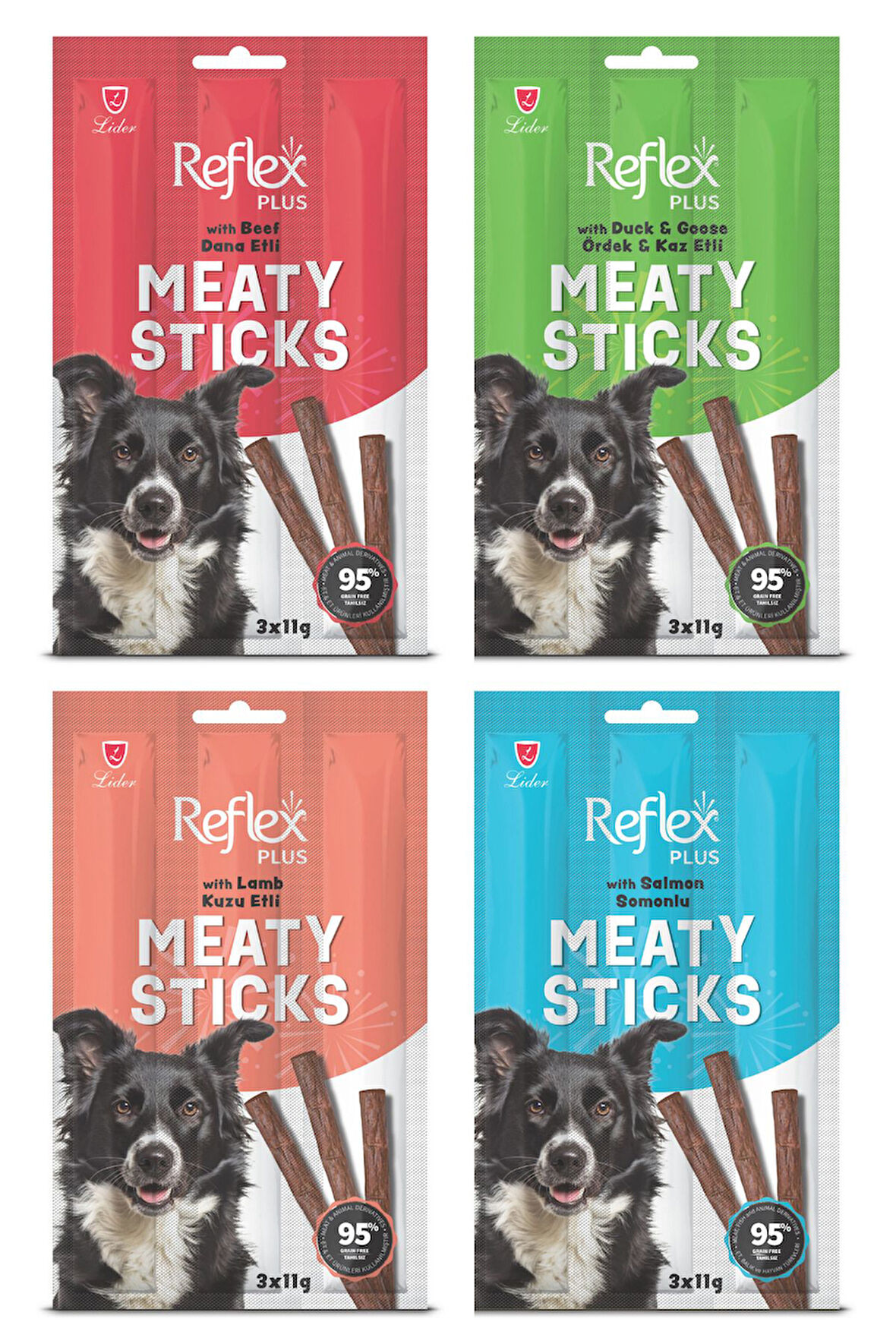 Meaty Sticks Köpek Ödül Çubuğu 3x11 g Karışık 4 Çeşit