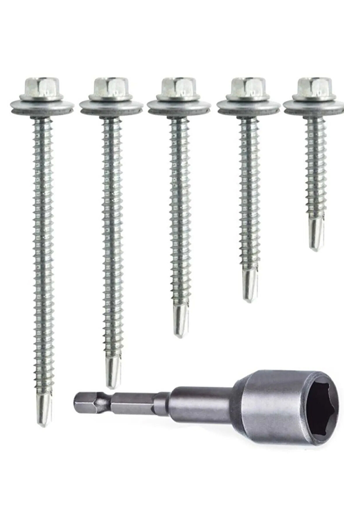 100 Adet 5,5x25 Mm Çatı Vidası Matkap Uçlu Trapez Sac Vidası Akıllı Vida