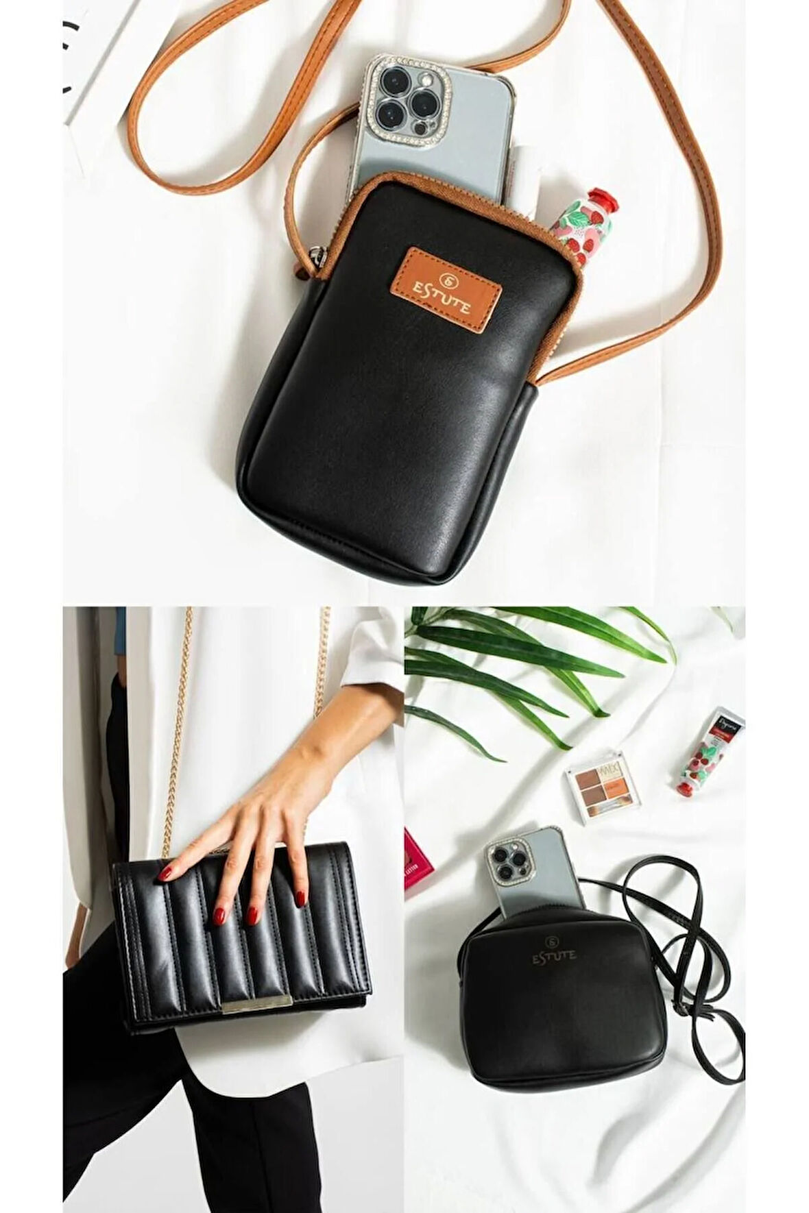 3’lü Paket Kadın Urban Çanta Omuz Çantası Zincirli Çapraz Çanta