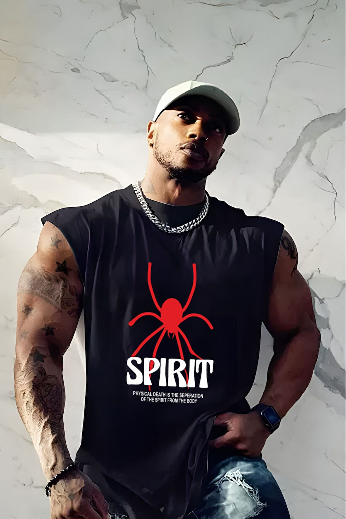 büyük beden spirit baskılı T-shirt