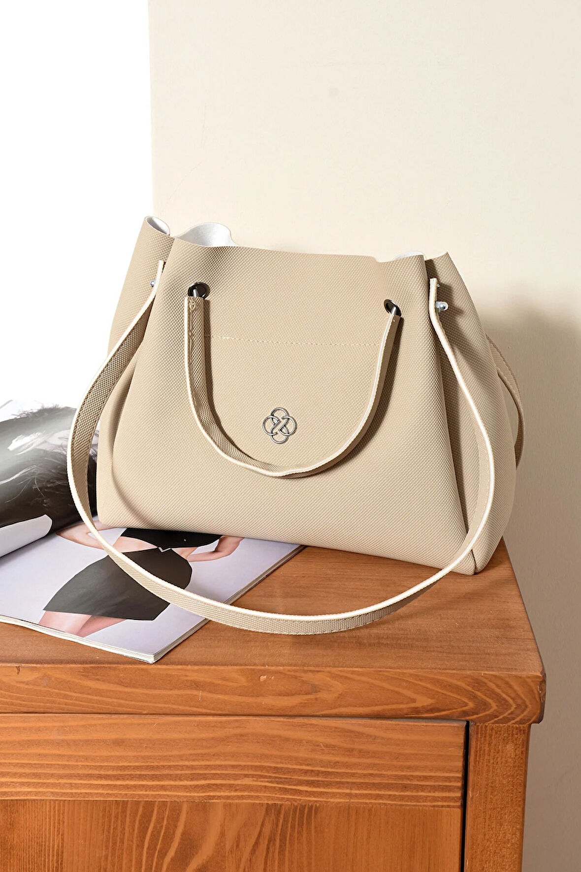 Kadın Kol Ve Omuz Çantası Evrak Okul Geniş Çanta