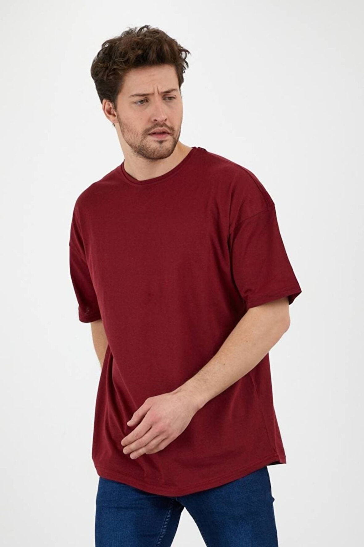 Azurco Oversize Düz Siyah Tshirt