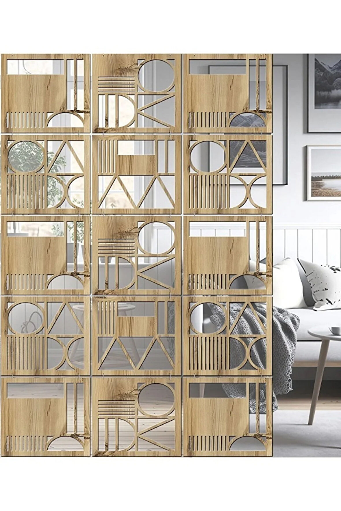 Lazer Kesim Sarkıt Paravan, Ahşap Seperatör, Panel Levha Seti Dekorasyon Ahşap Oda Bölücü şekil