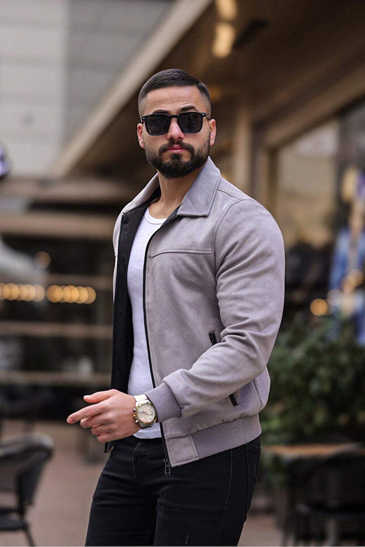 ERKEK POLO YAKALI MEVSİMLİK ASTARLI SÜET CEKET