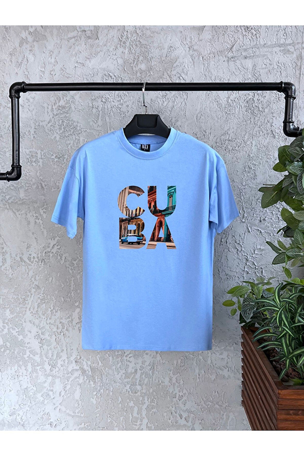 Cuba Baskılı Siyah Erkek Tshirt