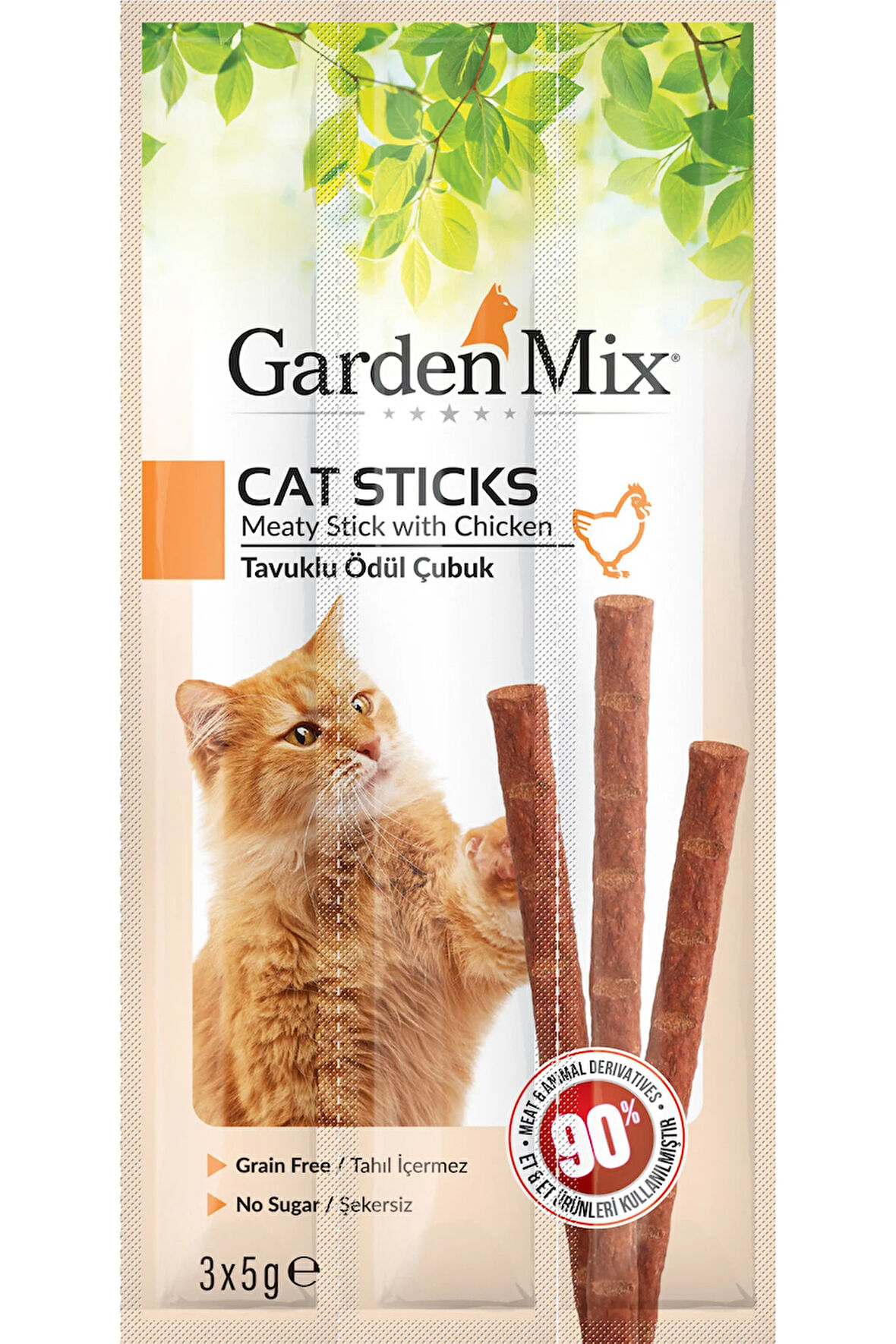 TAVUKLU KEDI STICK ÖDÜL 3 X 5 GR X 5 ADET