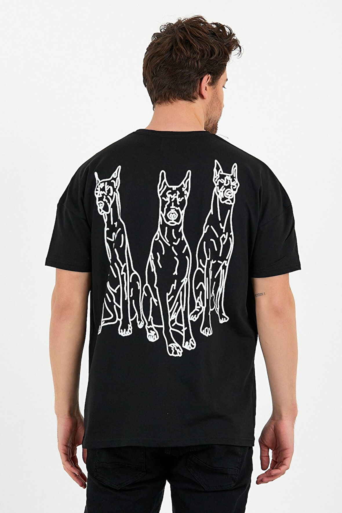 Unisex Cool Dude Baskılı Oversize Penye T-shirt Tişört