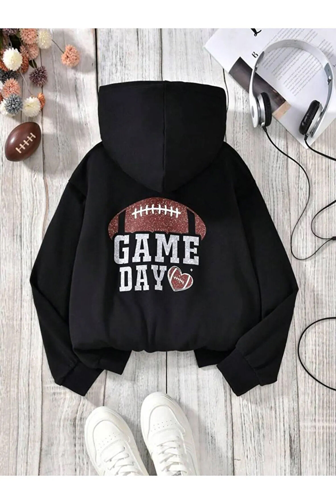Erkek Çocuk Game Day Sırt Baskılı Kapşonlu Sweatshirt