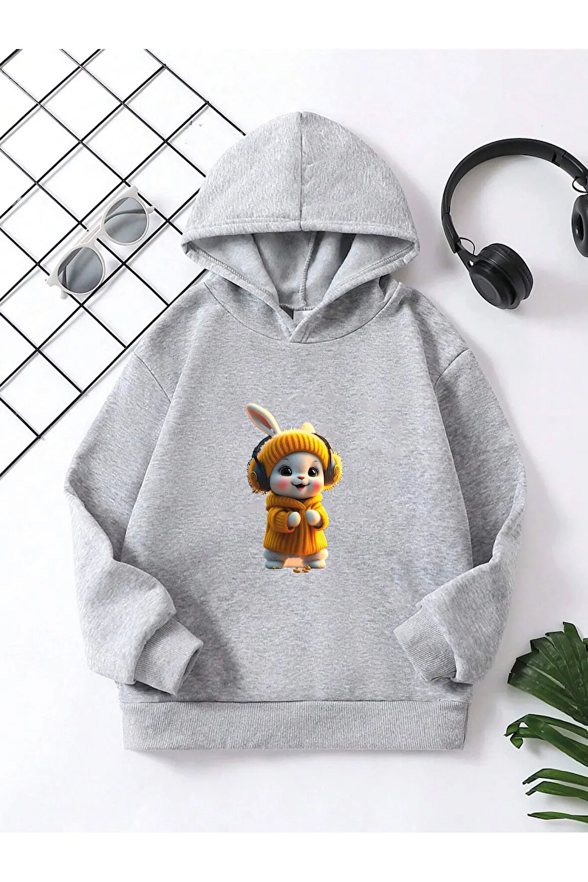 Çocuk Kapüşonlu Baskılı Sweatshirt