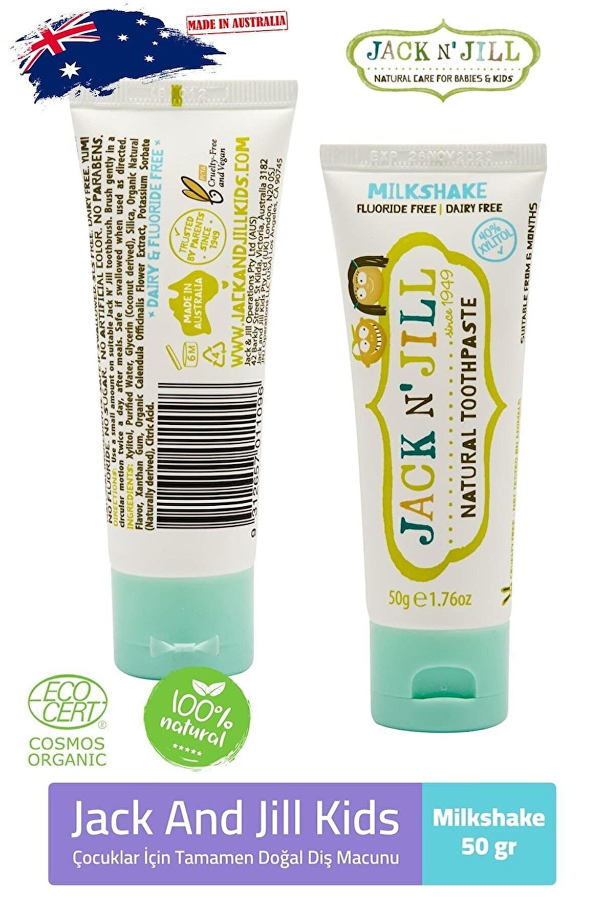 Jack And Jill Jack N Jıll Doğal Milkshake Aromalı Diş Macunu