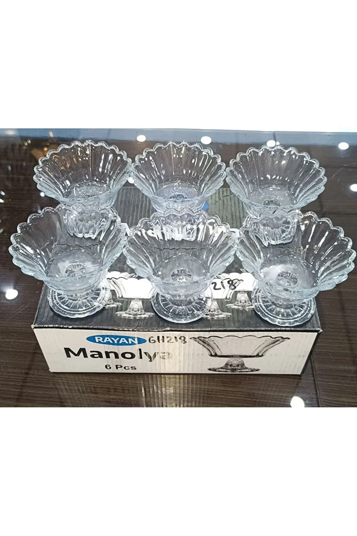 6 lı ayaklı mini cam kahve yanı sunum lokumluk çerezlik reçellik