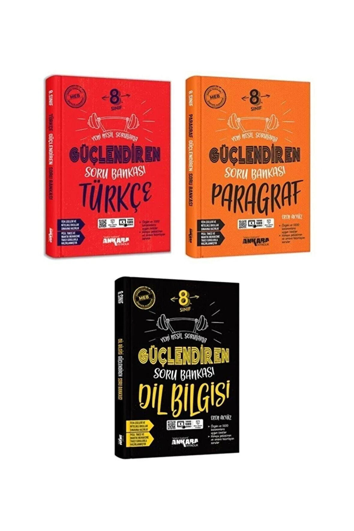 8. Sınıf Türkçe Dilbilgisi Paragraf 3'lü Güçlendiren Soru Bankası Seti Ankara Yayıncılık