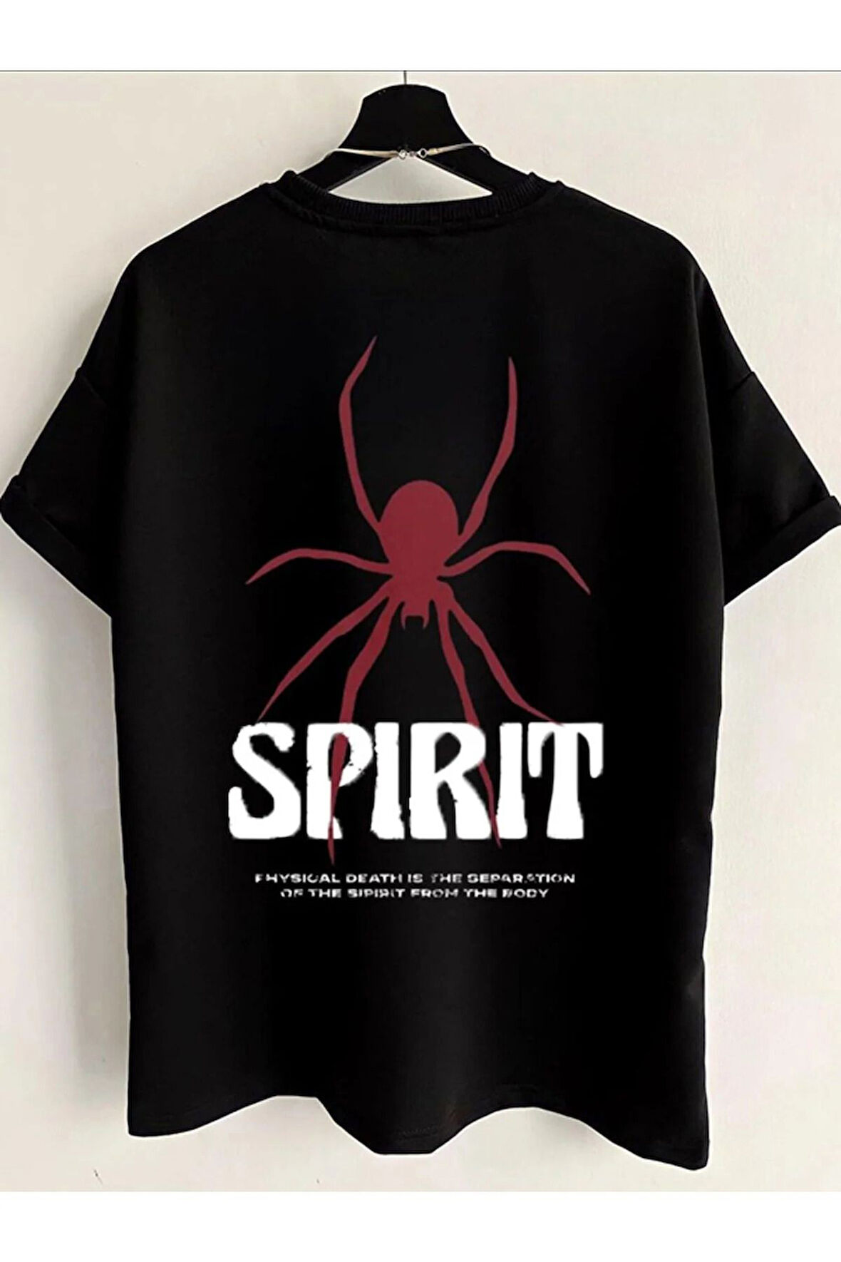 Oversize Rose Unisex Siyah T-shirt