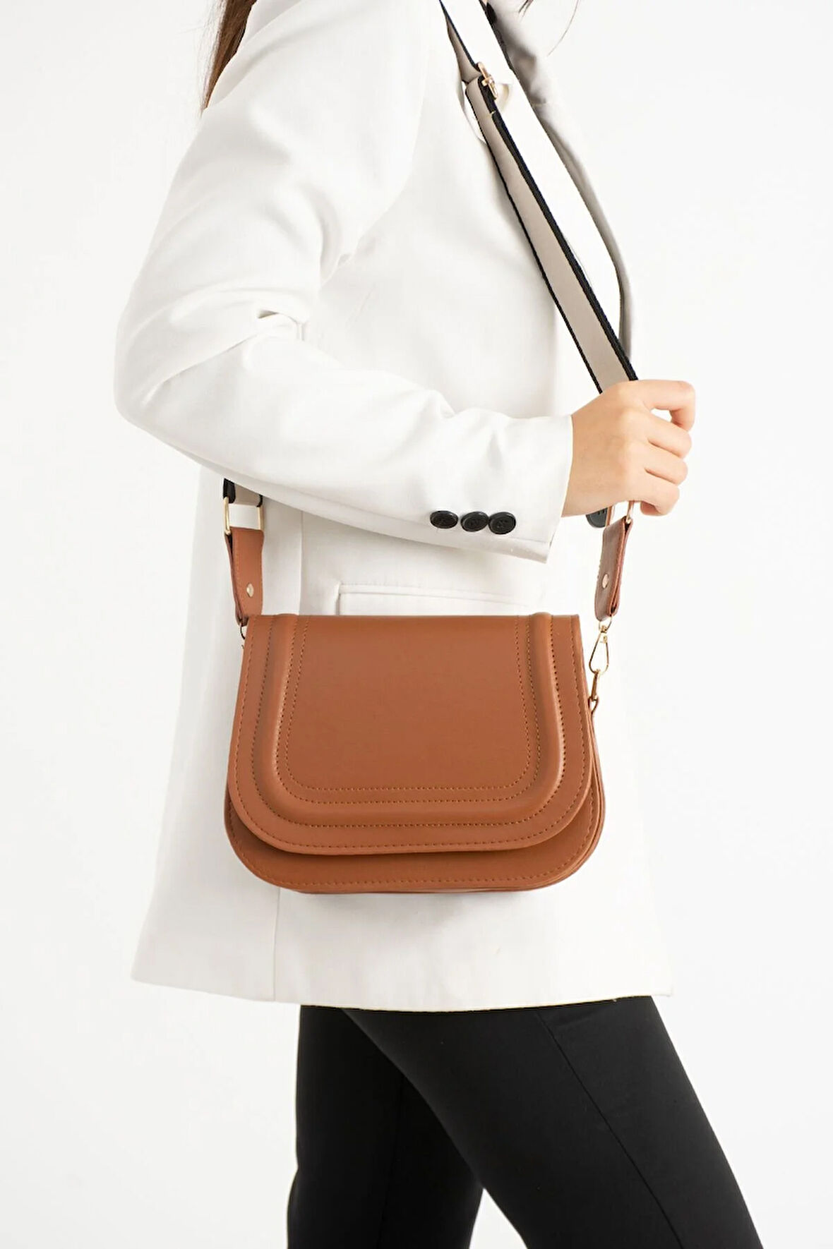 Kadin 5 Bölmeli Astarlı Kapaklı çıt çıt Kapama El Kol Ve Omuz Çantası