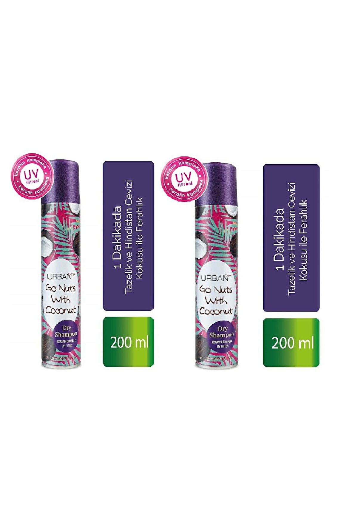 Tazelik Ve Hindistan Cevizi Kokusu Ile Ferahlık Sağlayan Kuru Şampuan 200 Ml X 2 Adet