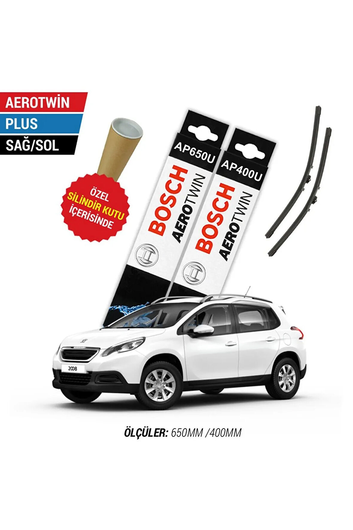 Peugeot 2008 Silecek Seti (2013-2019) Bosch Aerotwin Plus
