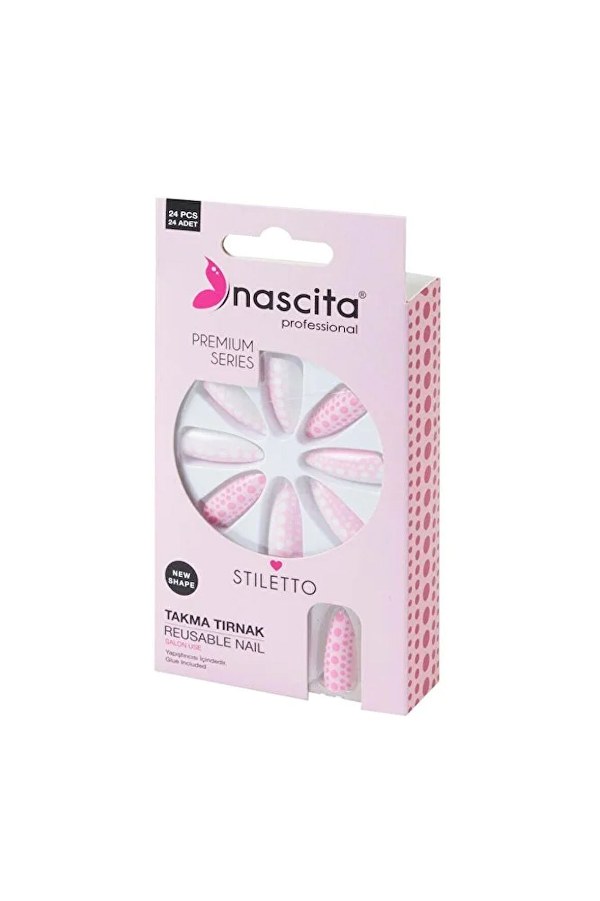 24'lü Stiletto Renkli Takma Tırnak - 186