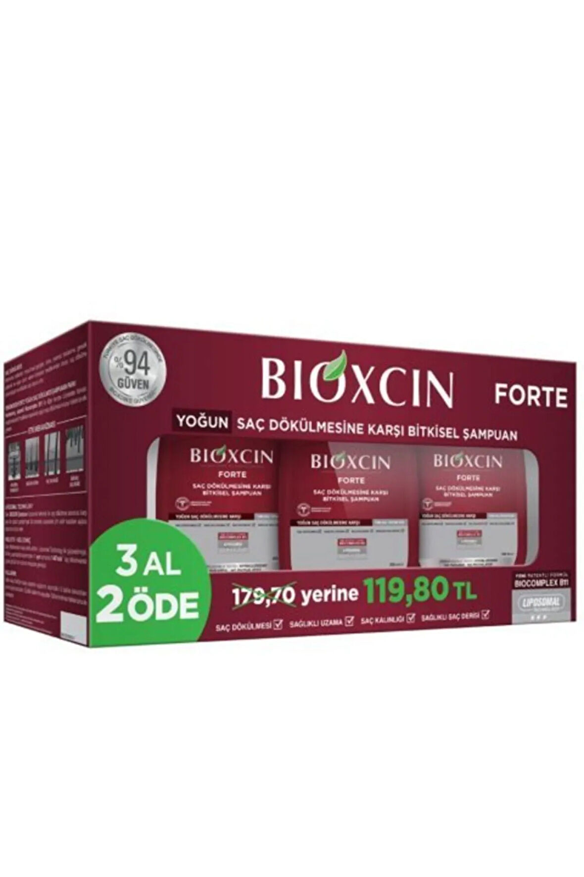 Forte Şampuan 300ml 3lü Tüm Saç Tipleri Için