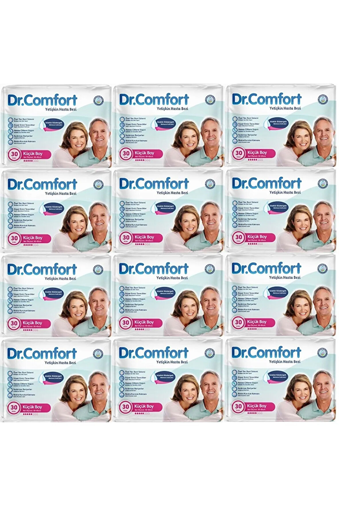 Yetişkin Hasta Bezi Bel Bantlı Tekstil Yüzeyli S - Küçük - Small 360 Adet (12PK*30)
