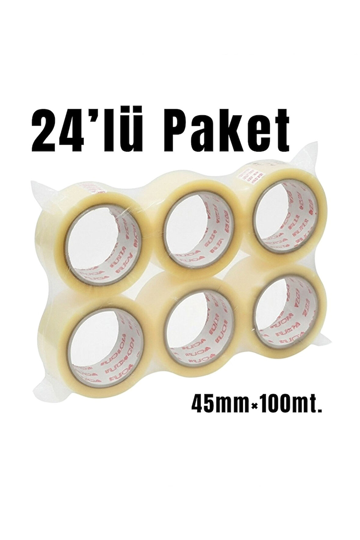 FT-2011 Hotmelt Şeffaf Koli Bandı 24'lü Paket (45mm×100m)