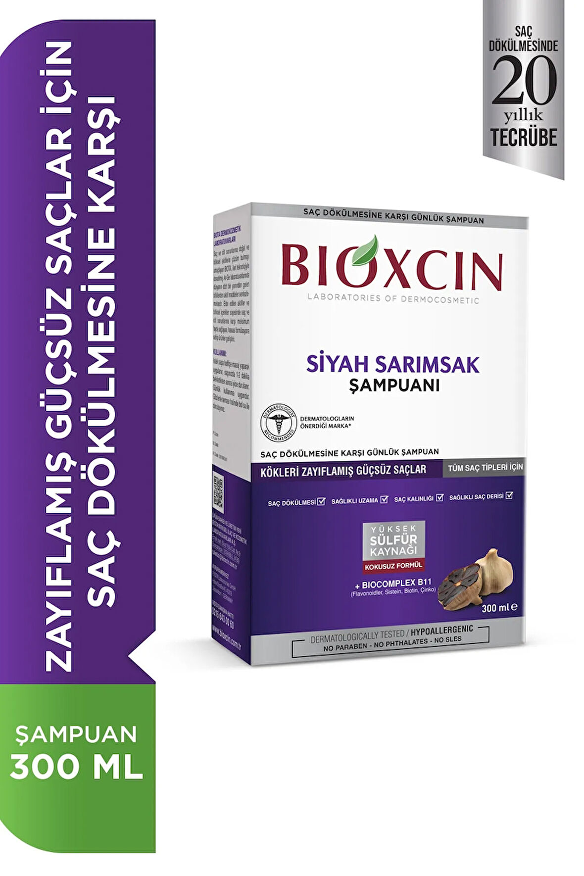 Siyah Sarımsaklı Şampuan Saç Dökülmesine Karşı Quantum 300 Ml