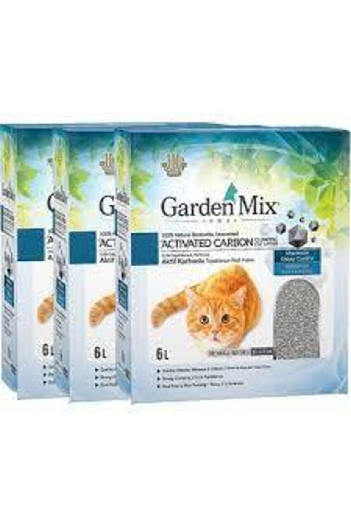 Gardenmix Aktif Karbonlu Kokusuz Ince Taneli Kedi Kumu 6 Lt x 3 Adet