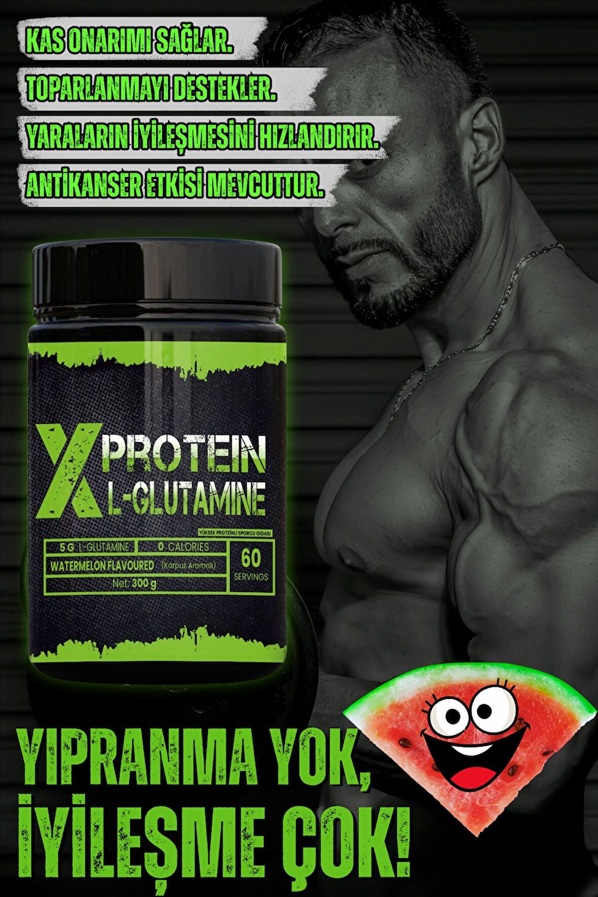 Xprotein L-Glutamine 300 Gr Karpuz Aromalı (Amino Asit Takviyesi)