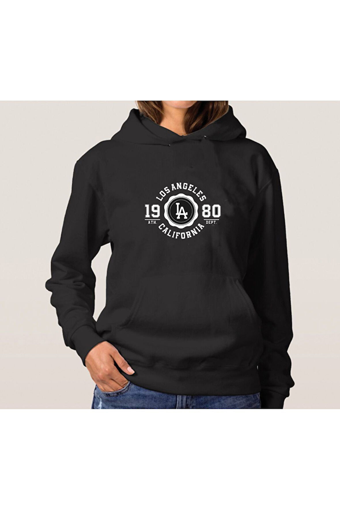 Unisex Baskılı Oversize Kapşonlu Sweatshirt