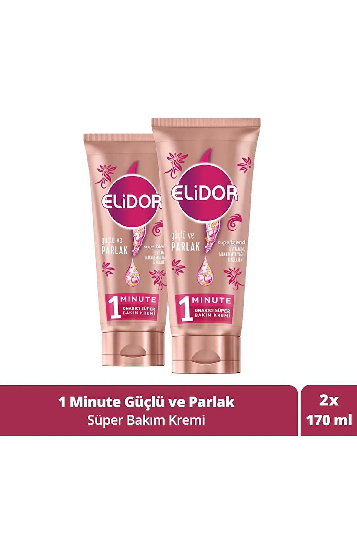 Superblend 1 Minute Onarıcı Süper Saç Bakım Kremi Güçlü Ve Parlak 170 ml X2