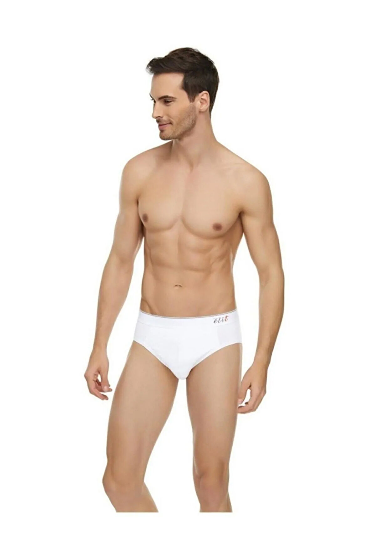Erkek Beyaz 3'Lü Paket Likralı Pamuk Kemerli Slip