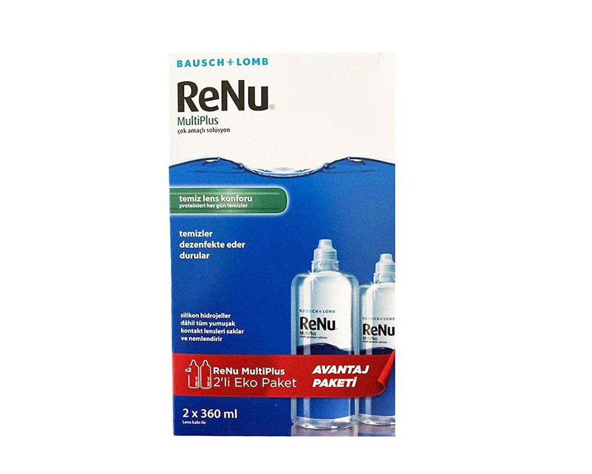 Renu Multiplus Çok Amaçlı Lens Solüsyonu 2 x 360 Ml - AVANTAJLI PAKET - SKT:09/2025