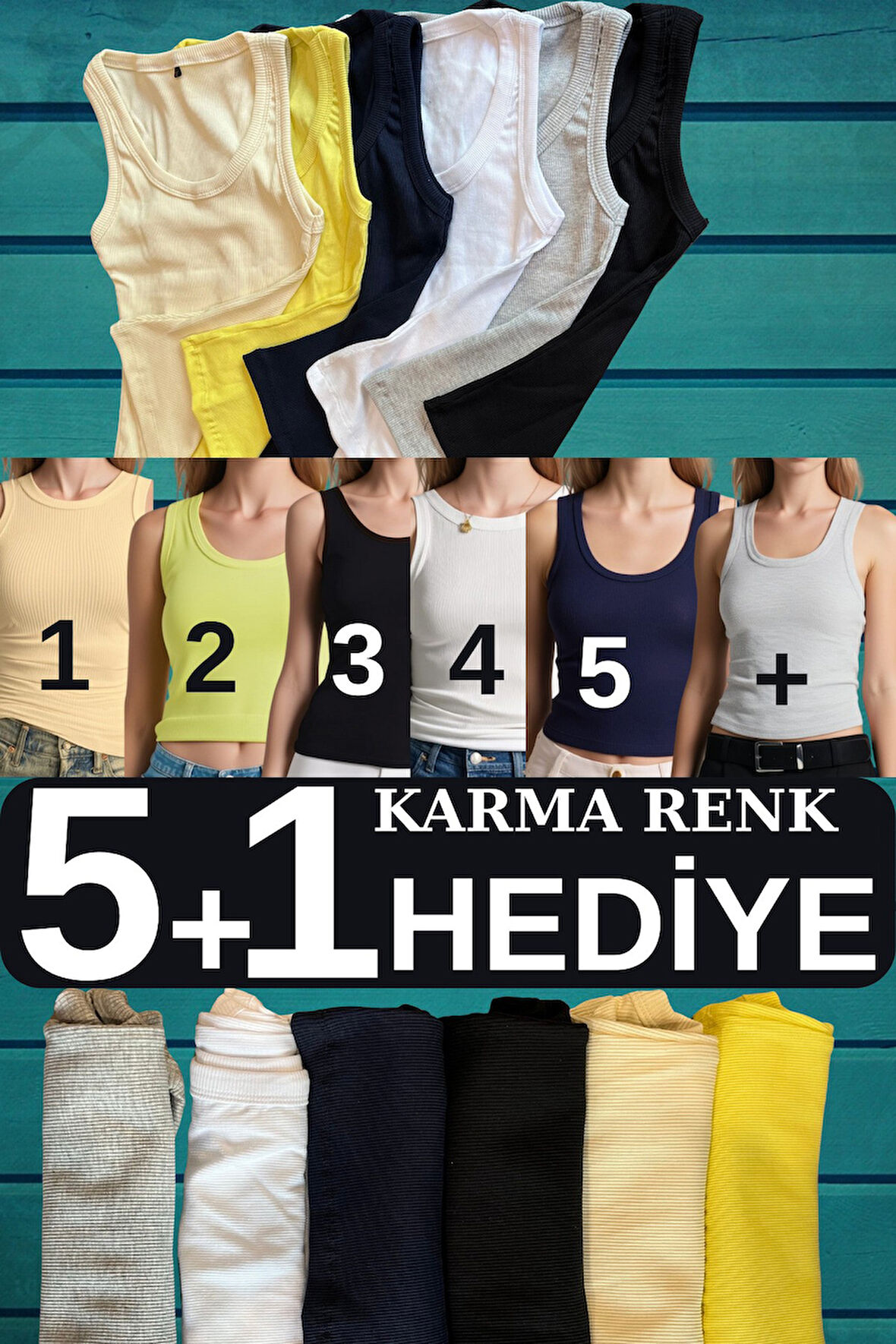 Okula Dönüş 6Lı Body Fitilli %100 Pamuk Esnek Kumaş Kalın Askılı Yazlık Karma Renk