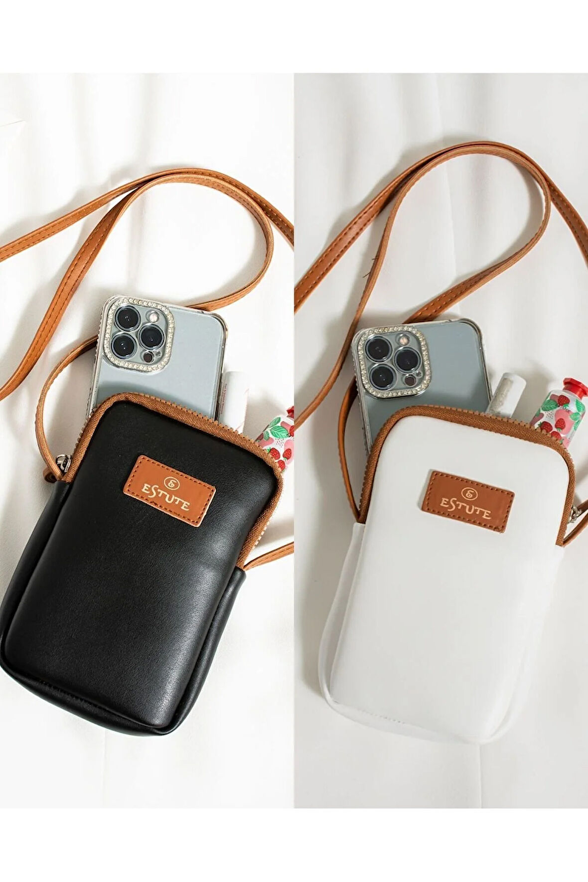 Unisex 2 Li Paket Telefon Luk Ayarlanabilir Çapraz Çanta