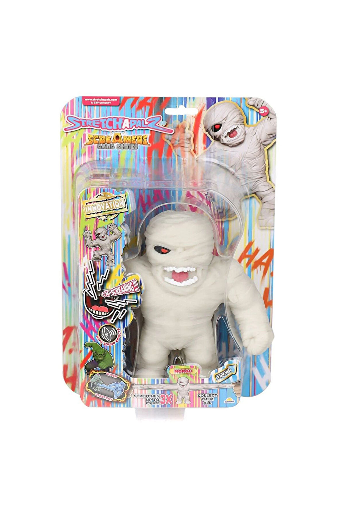 Monster Flex Sesli Stretchapalz Screamers Çete Seri Esnek Yumuşak Stretch Karekter Fiğür @morgu@
