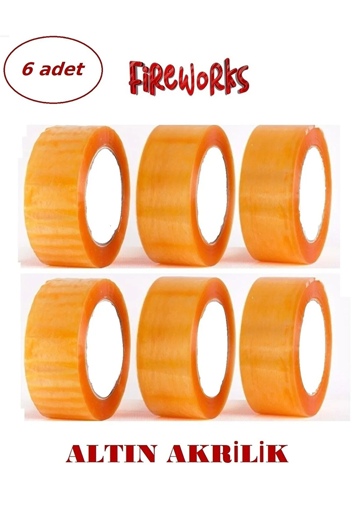 6 Adet 45mm X 80 Metre ''altın'' Akrilik Koli Bandı - Koli Bandı