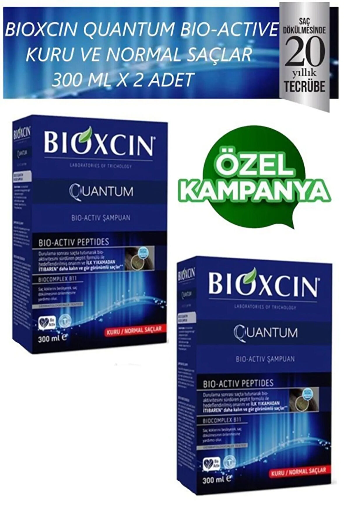 Quantum Bio Activ Şampuan Kuru-normal Saçlar Için 300 Ml X 2 Adet