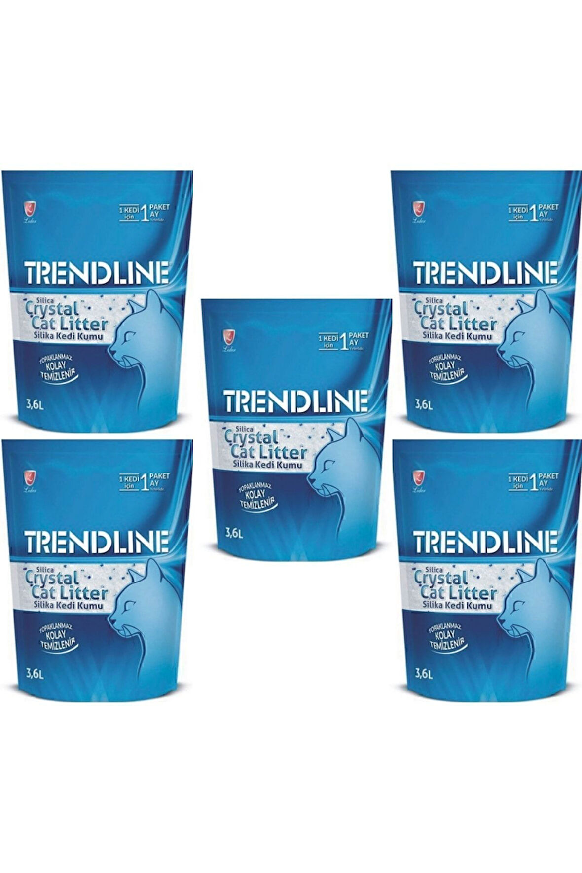 Trendline Tozsuz Silika Kedi Kumu 3.6 Lt x 5 Adet