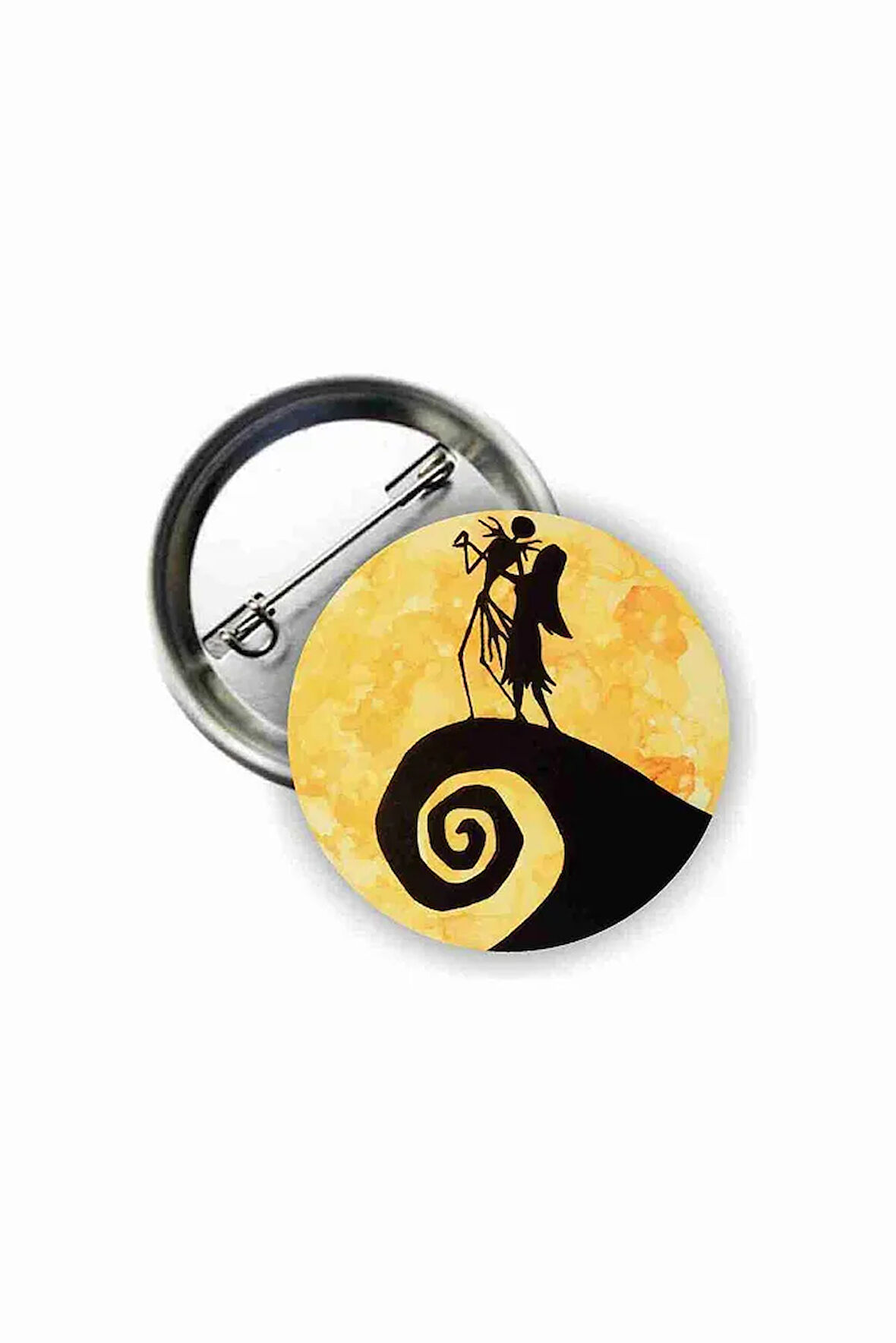 The Nightmare Before Christmas Jack and Sally Y2K Grunge Style Buton Rozet