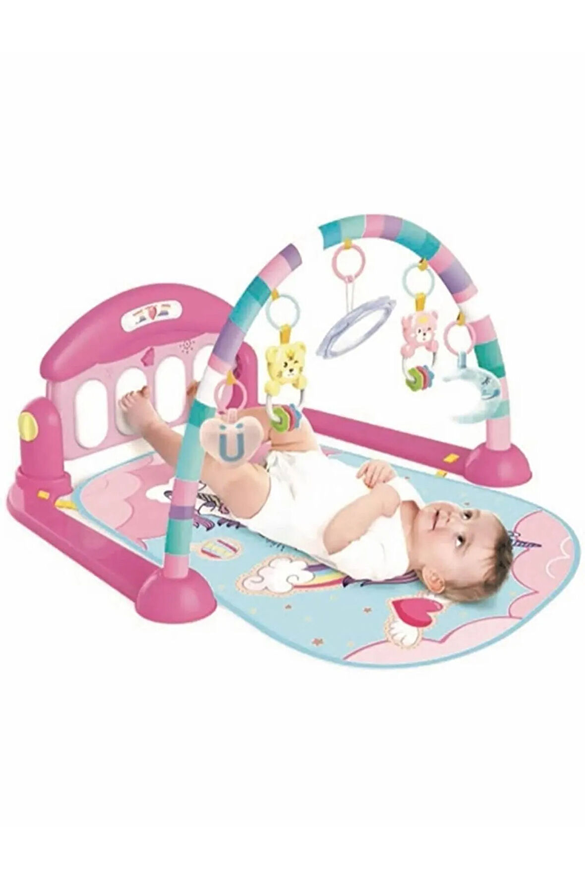 Jimnastik Merkezi Aynalı Ve Çıngıraklı Zeka Geliştirici Piyanolu Bebek Oyun Halısı