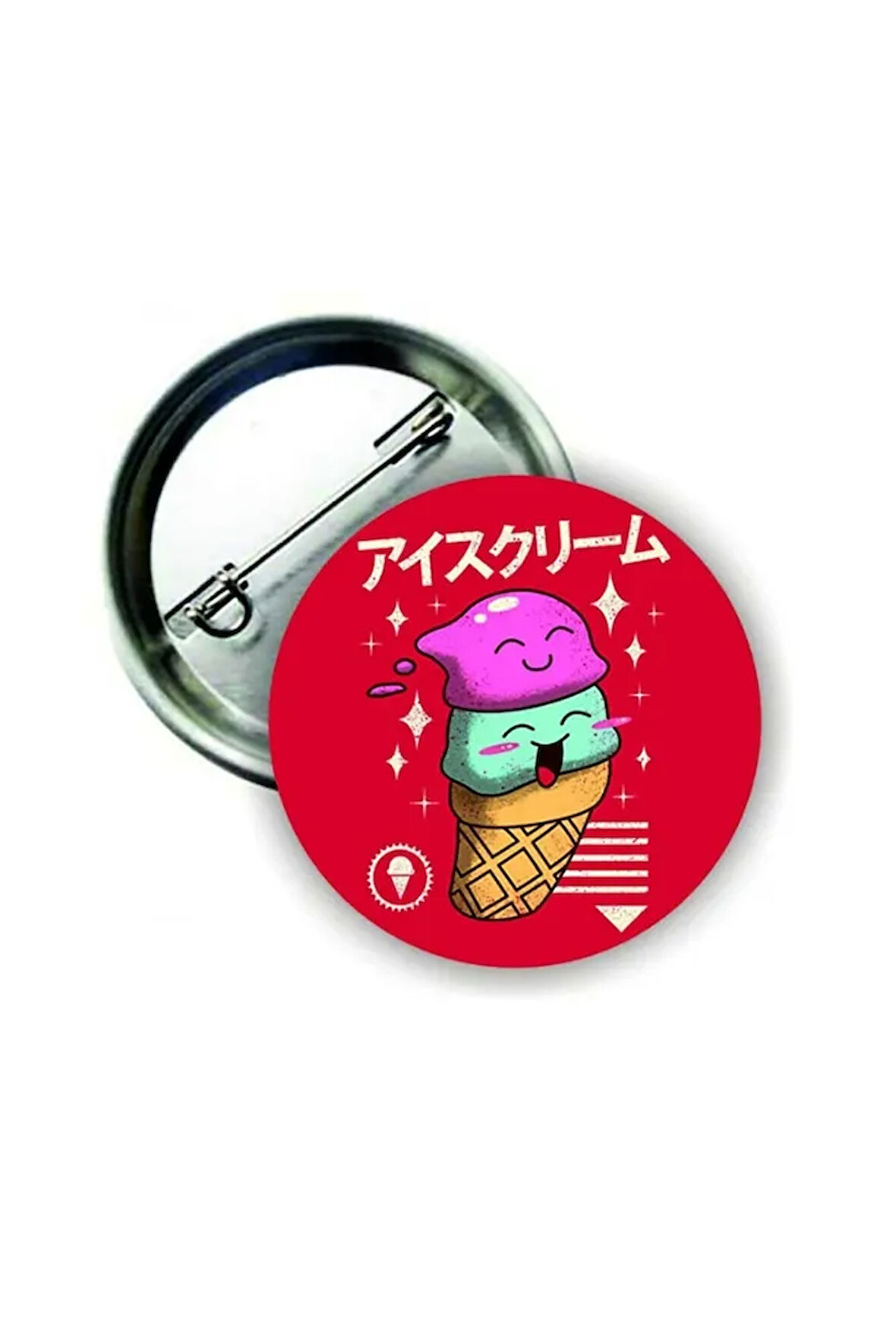 Kawaii Ice Cream Buton Rozet