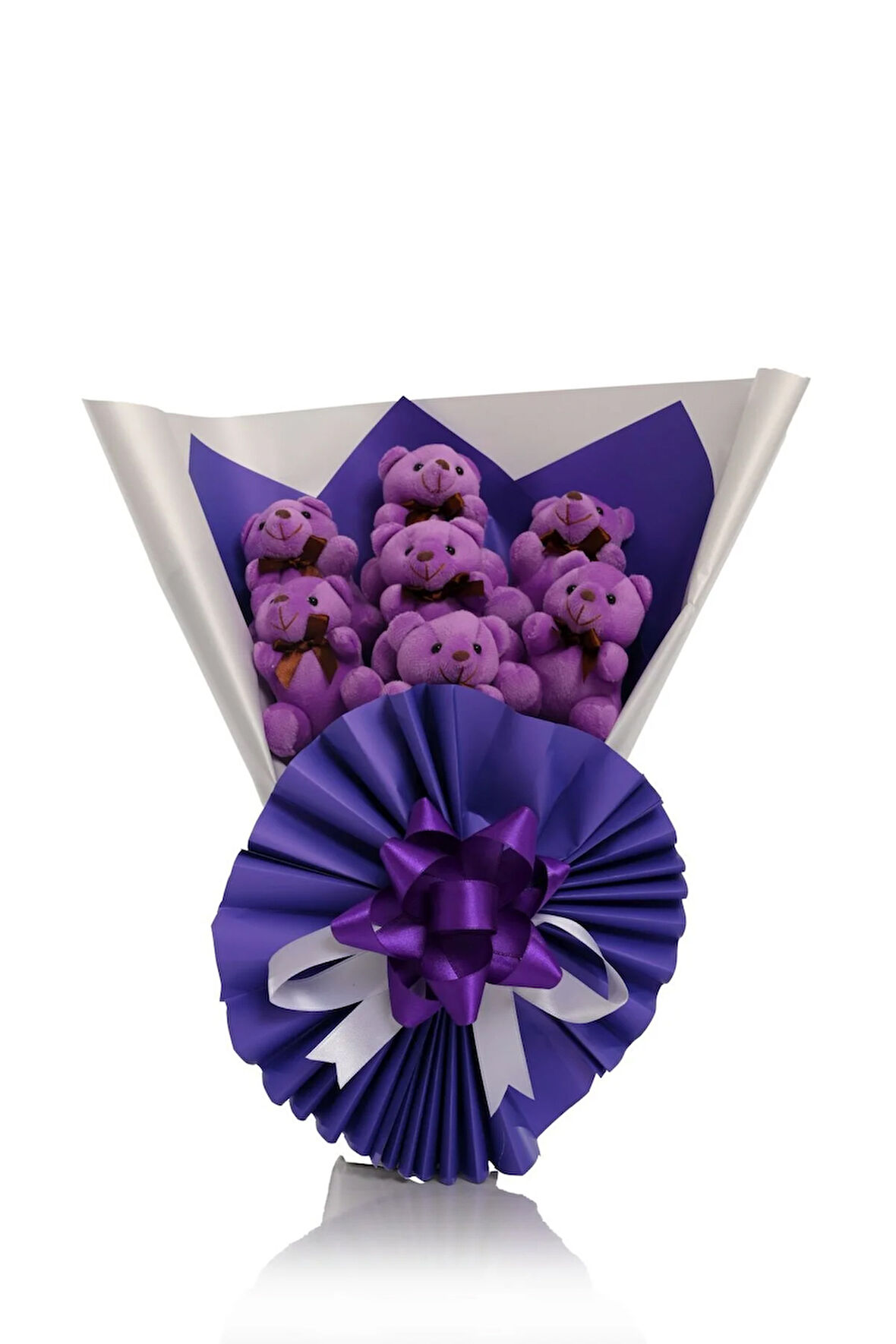Mor Peluş Ayıcık Buketi