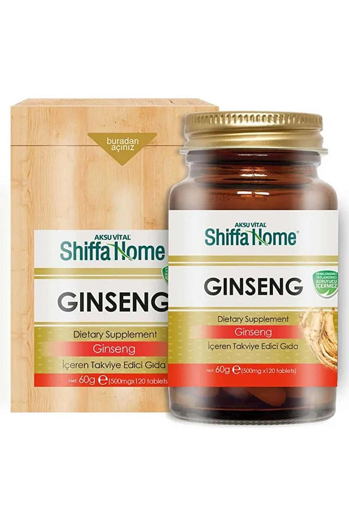 Ginseng Tablet 120 Tablet 500 mg Kırmızı Ginseng