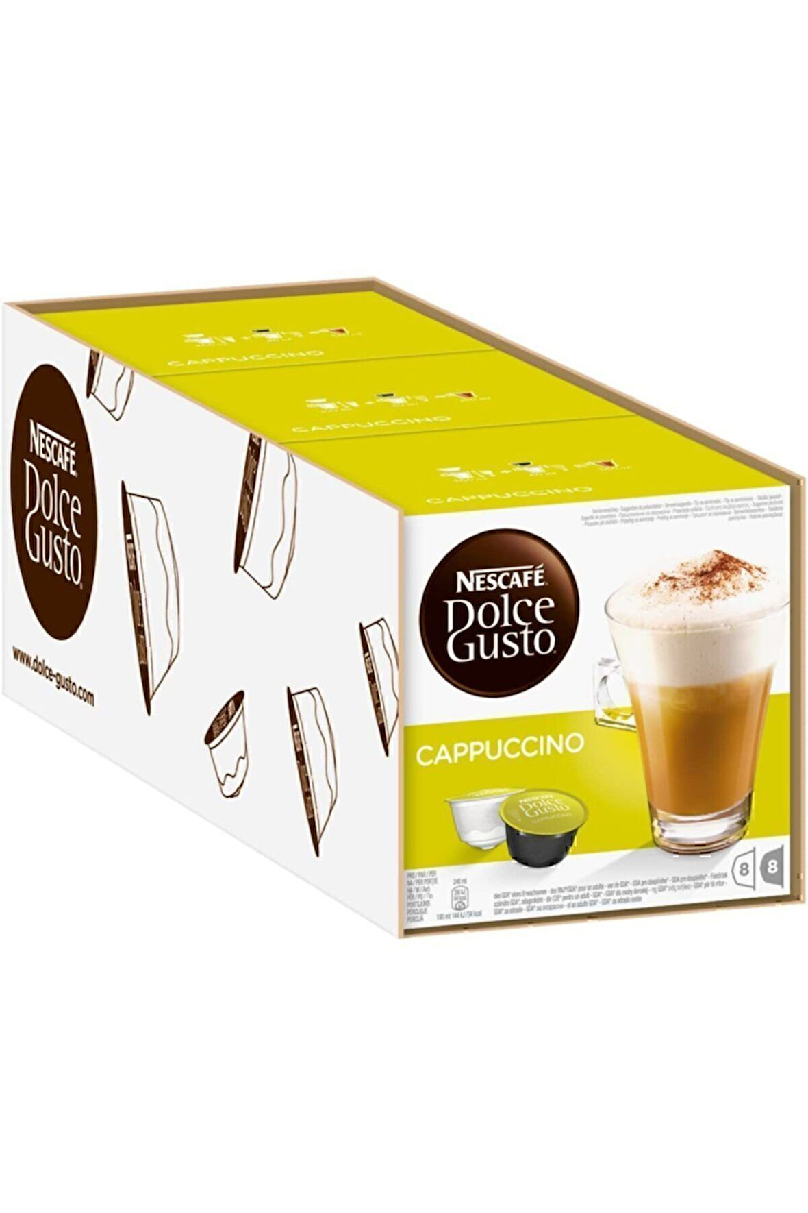 Dolce Gusto Cappuccino Kapsül Kahve 16 Adet X 3 Kutu