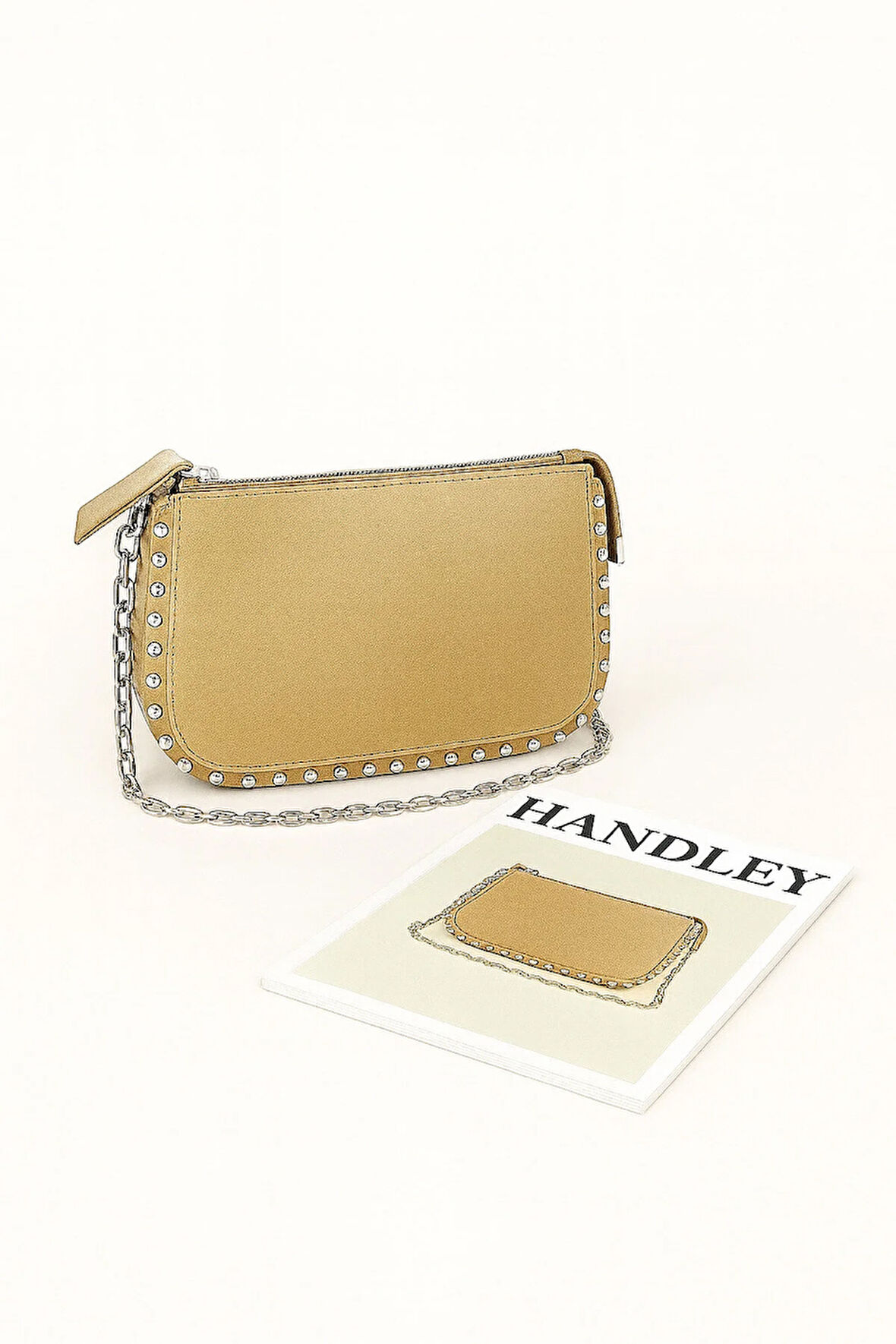 Zincir Askılı Taş Detaylı Omuz Çantası