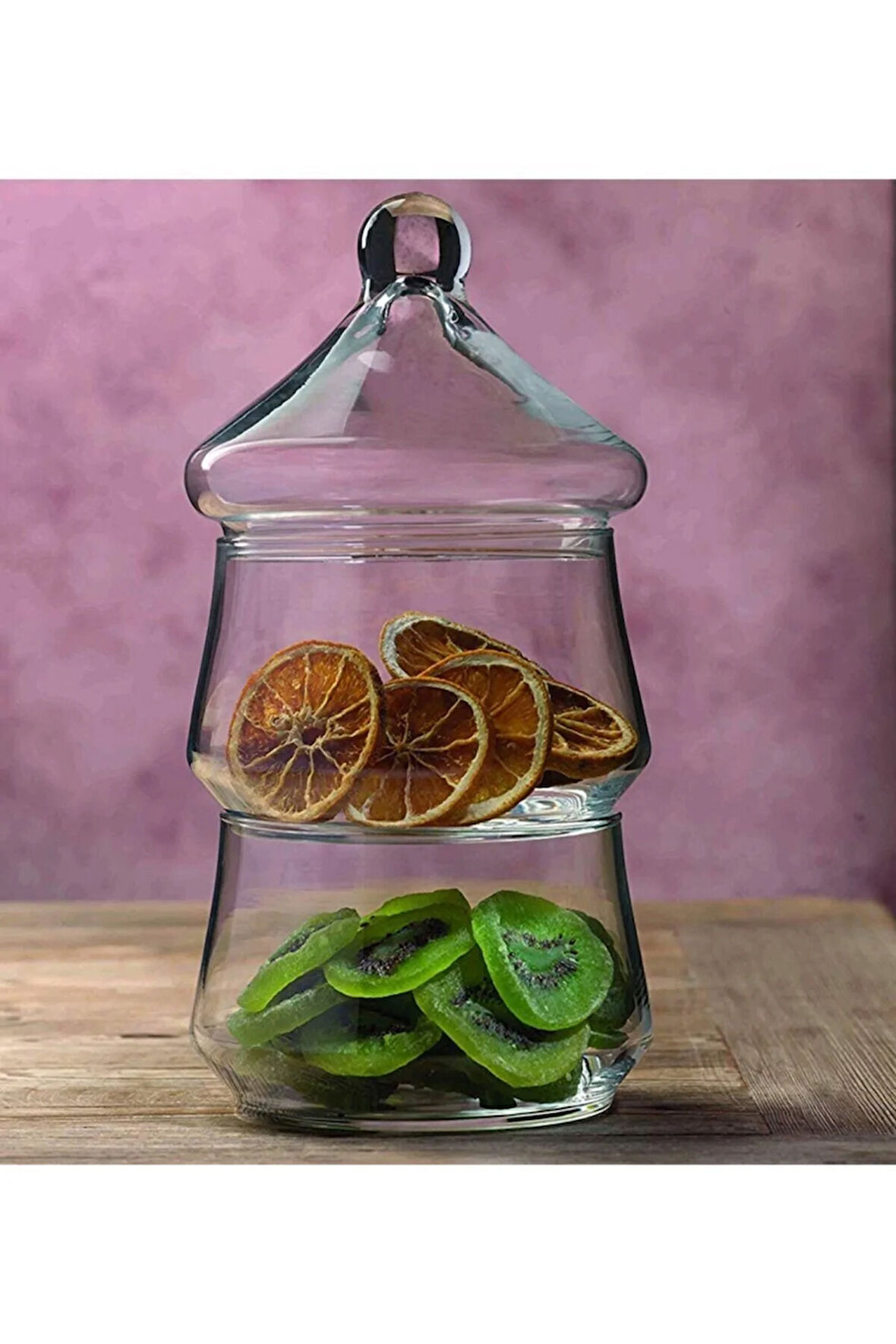 Villa Patisserie 2 Katlı Cam Kurabiyelik Şekerlik Sunumluk