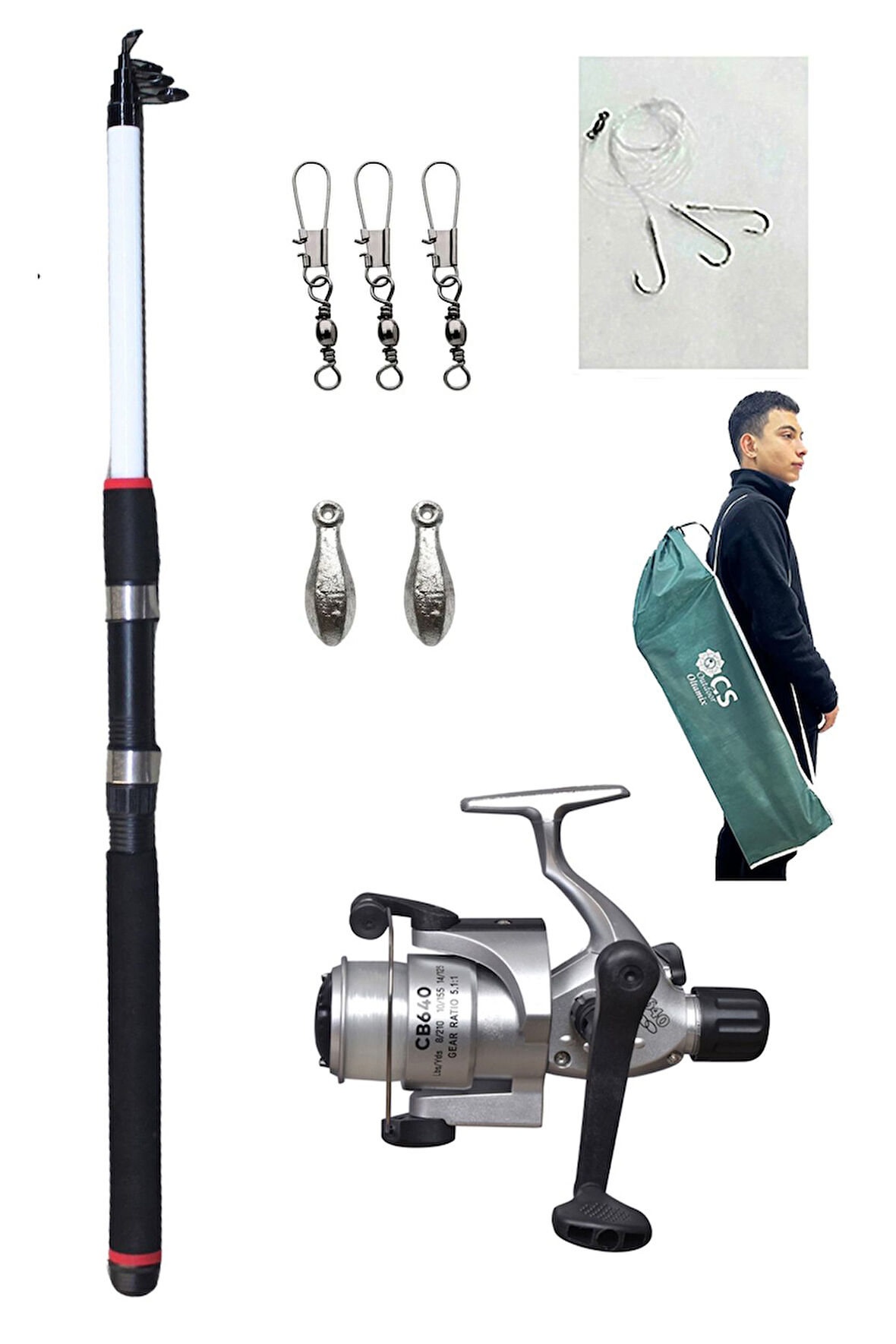 240 Cm Kaliteli Kamış 40 lık Makina Olta Seti  Hobi Kıyı Seti Çocuk Seti Olta Seti Tam Takım Olta