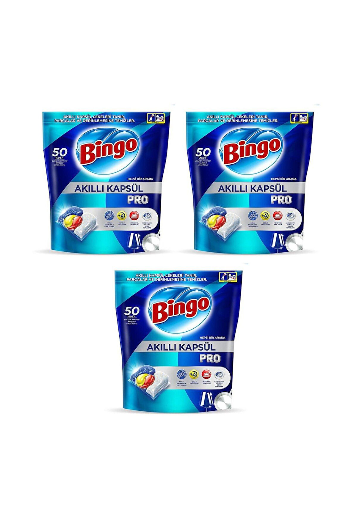 Akıllı Kapsül Pro Bulaşık Makinesi Deterjanı Tableti 50'li x 3 Adet (150 Kapsül)